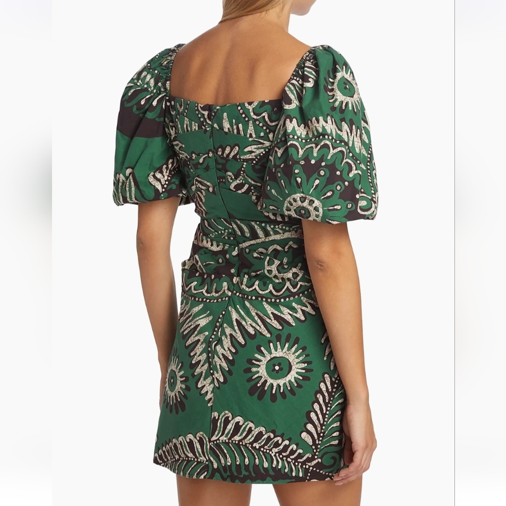 Sea Geometric Puff-Sleeve Mini Dres - Picture 5 of 7